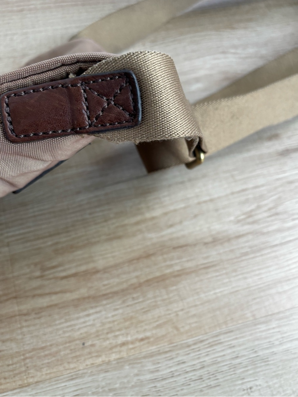 Fossil Tan Canvas Messenger Bag with Brown Leather Strap - Picture 13 of 14